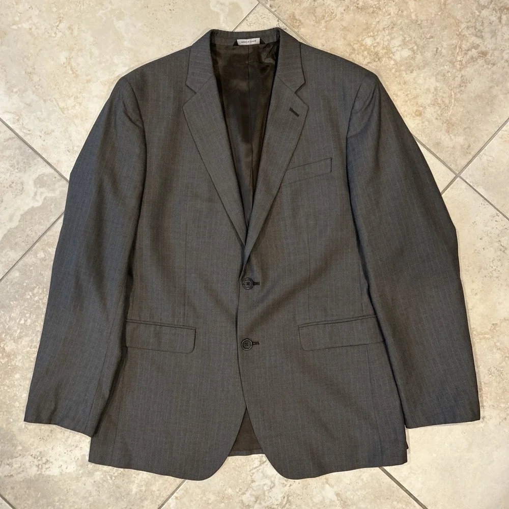 Banana Republic Blazer Mens 42R Grey Classic Fit Pinstripe Suit Jacket Formal